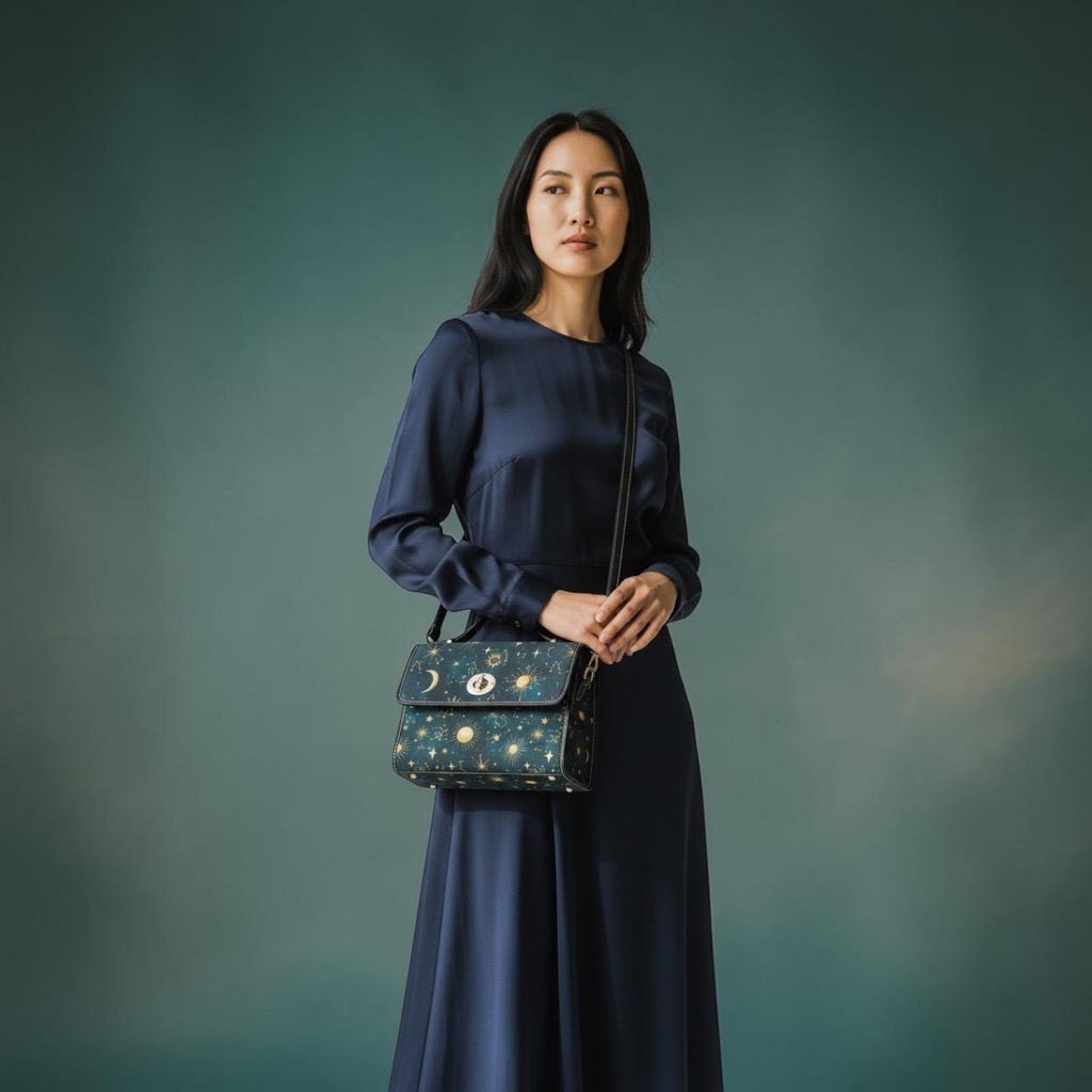 Celestial Constellation Satchel Waterproof Canvas Bag | Star Map Crossbody