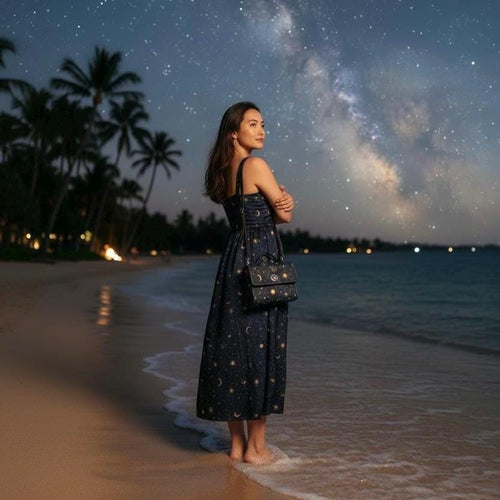Celestial Constellation Satchel Waterproof Canvas Bag | Star Map Crossbody