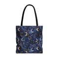 Celestial Moon Phase  Tote | Navy Starry Sky Bag