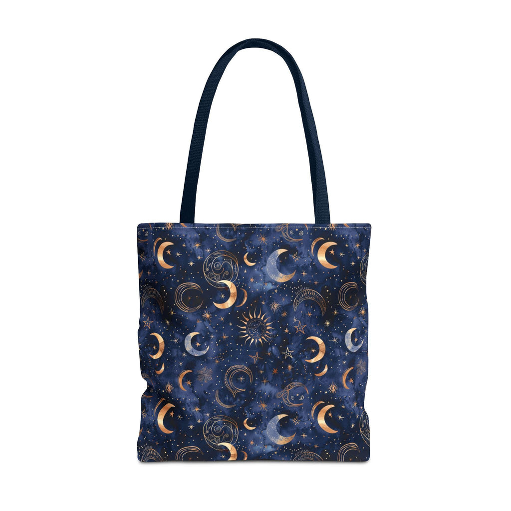 Celestial Moon Phase  Tote | Navy Starry Sky Bag