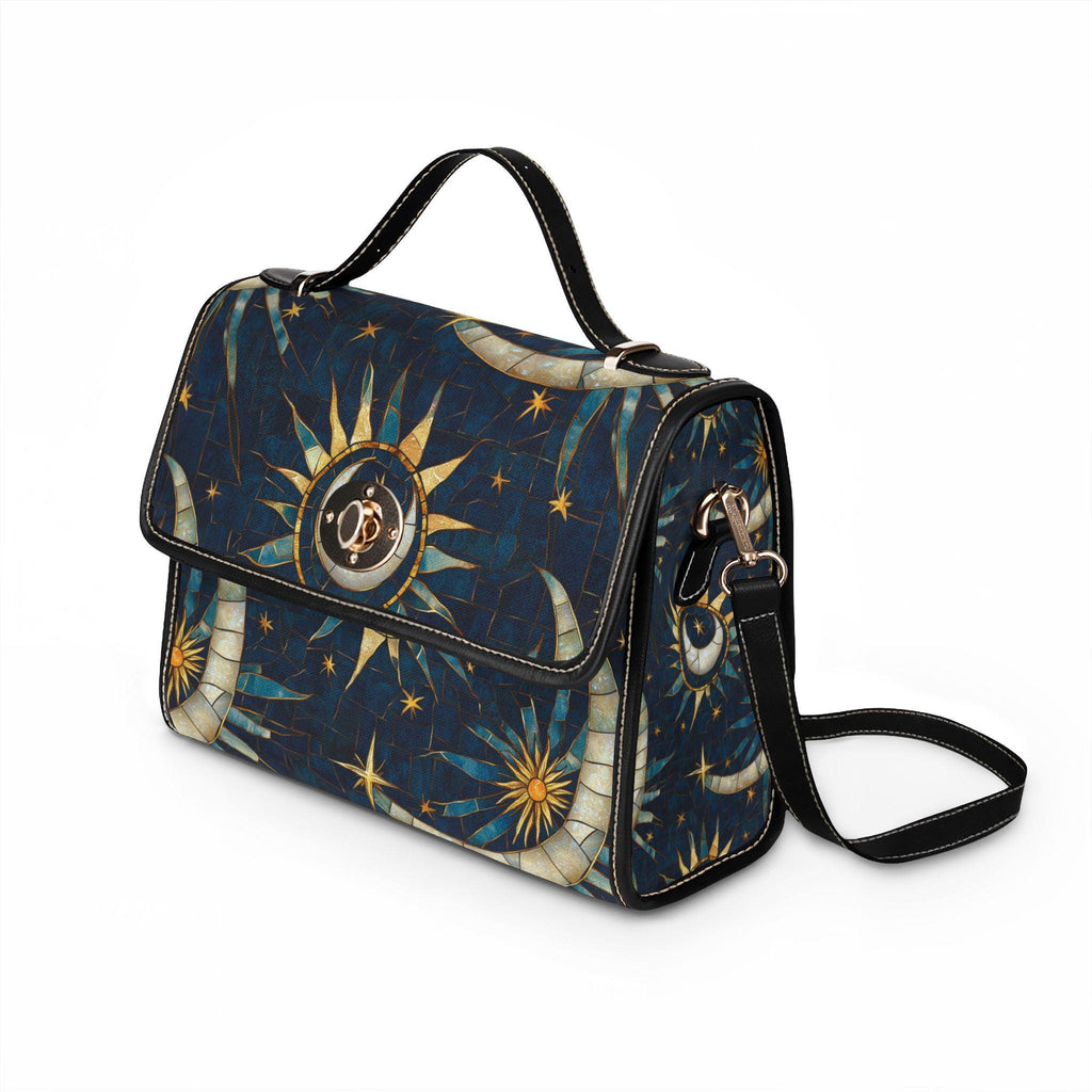 Celestial Sun and Moon Waterproof Canvas Bag | Starry Night Tote