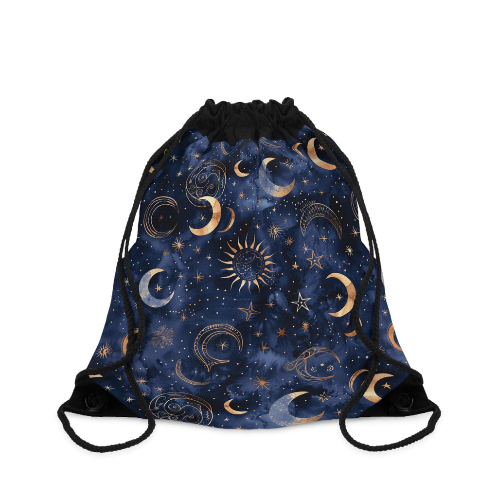 Celestial Moons & Stars Drawstring Bag — Night Sky Boho Bag