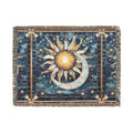 Sun and Moon Mosaic Woven Blanket | Celestial Tapestry Throw