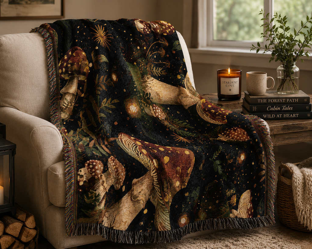 Transform Your Space with the Cozy Mushroom Grove Blanket